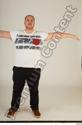 Whole Body Man T poses White Casual Chubby Standing Street photo references